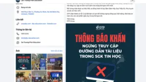 Bấm link trong sách tin học 3, ra video 18+: DTP ra thông báo khẩn