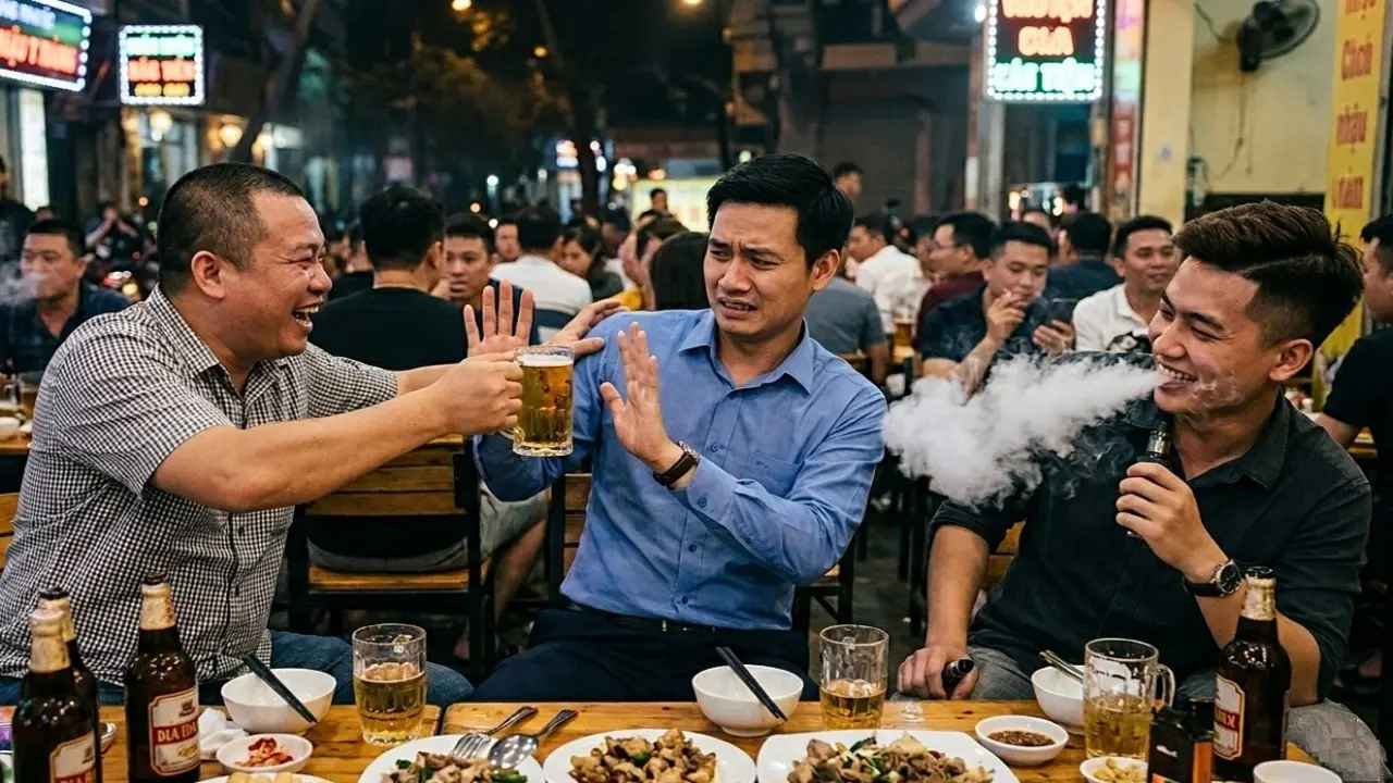 Tôi phải làm gì khi sếp ép nhậu, đồng nghiệp hút thuốc lá điện tử?